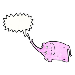 cartoon pink elephant trumpeting
