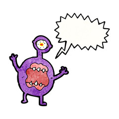 screaming monster cartoon character