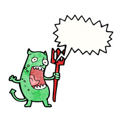 cartoon shrieking devil