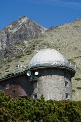 Fototapeta na wymiar Observatory at Skalnate pleso, Lomnicky stit, High Tatras in Slovakia