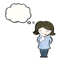 cartoon happy woman