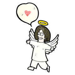 cartoon angel with speech bubble