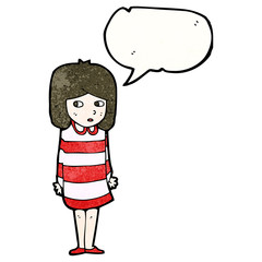 cartoon nervous girl