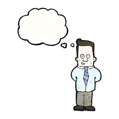 cartoon man with thought bubble