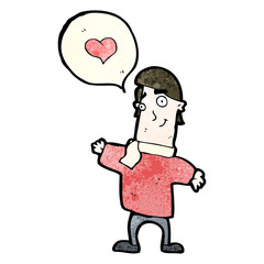 cartoon man in love
