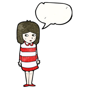 cartoon nervous girl