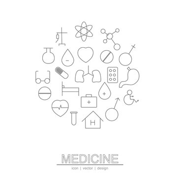 The circle line medicine icon
