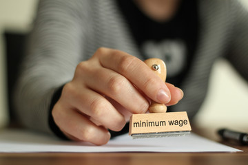 minimum wage Stamp (Mindestlohn) - obrazy, fototapety, plakaty