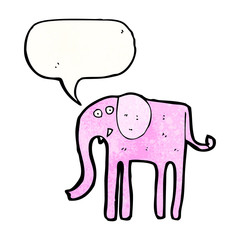 cartoon elephant with speech bubble