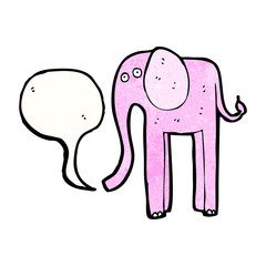 cartoon elephant with speech bubble