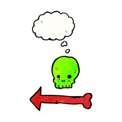 cartoon halloween direction sign