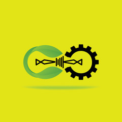 engineering wheel like bulb and green bulb 