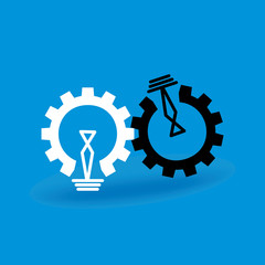 engineering wheel bulb vector illustration 