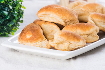 hot pandesal for breakfast, famous bread in the Philippines