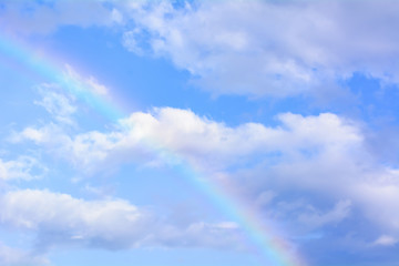 Fototapeta na wymiar Rainbow in the sky its is colorful and beautiful 