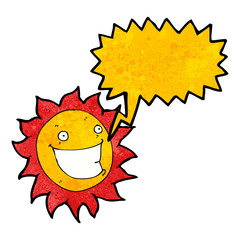 grinning sun cartoon character