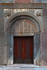 Carved wood doors