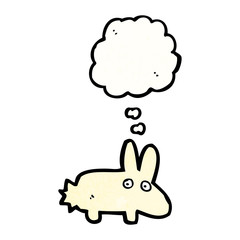 cartoon rabbit with thought bubble