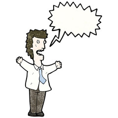 cartoon shouting office man