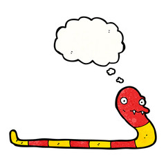 cartoon snake with thought bubble