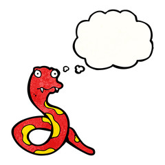 cartoon snake with thought bubble