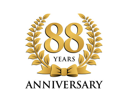 anniversary logo ribbon wreath 88