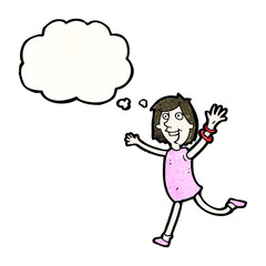 excited woman cartoon