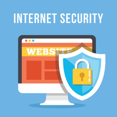 Internet security flat illustration concept