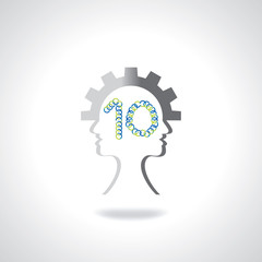 human head in numeric number concept 