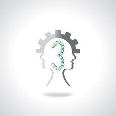 human head in numeric number concept 