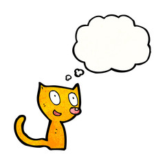 cartoon cat with thought bubble