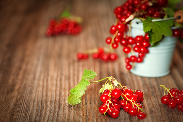 Red Currant on wooden board