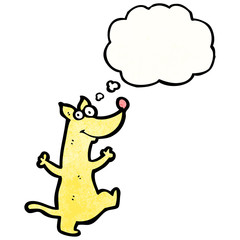 cartoon dog with thought bubble