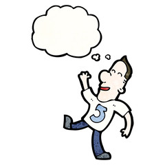 cartoon man in number five shirt