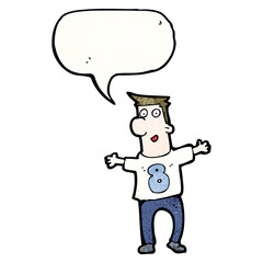 cartoon man in number eight shirt