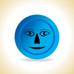 blue face of human vector illustration
