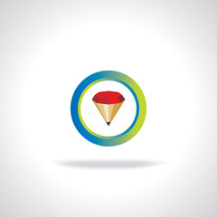 creative pencil as diamond vector 