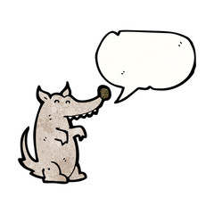 cartoon wolf with speech bubble
