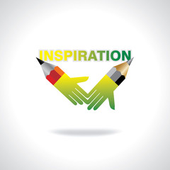 pencil with hand idea concept vector 