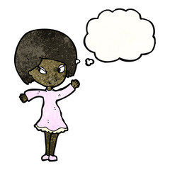 Obraz na płótnie Canvas cartoon woman with thought bubble