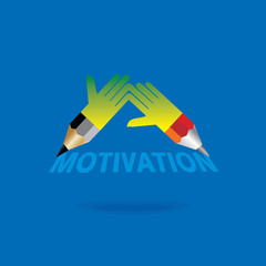 pencil with hand concept vector illustration 