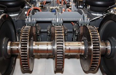 Wheels of a steam locomotive