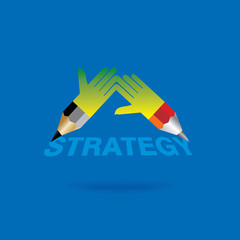 pencil with hand concept vector illustration 