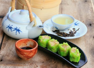 Chinese steamed shrimp dumplings
