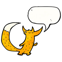 cartoon fox with speech bubble