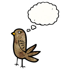 cartoon bird with thought bubble