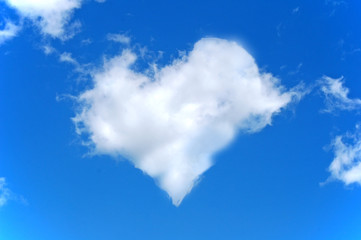 Naklejka na ściany i meble Heart shape cloud. Love and valentine heart.