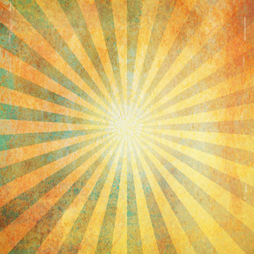 Grunge Vintage Sunburst Background And Texture