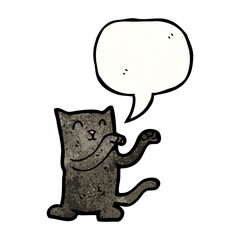 cute black cat cartoon