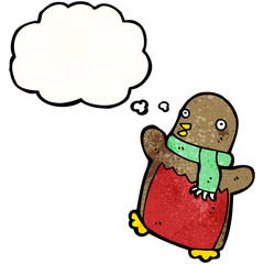 cartoon christmas robin